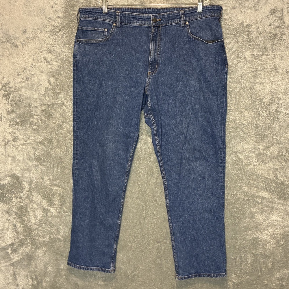 Duluth Mens 40 Grit Flex Standard Fit Jeans 42x30 Workwear Dark Wash Stretch